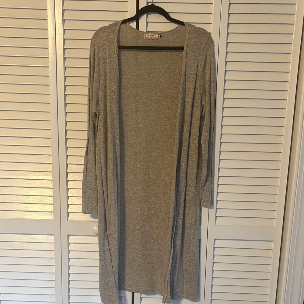 Beige is Long Open Cardigan